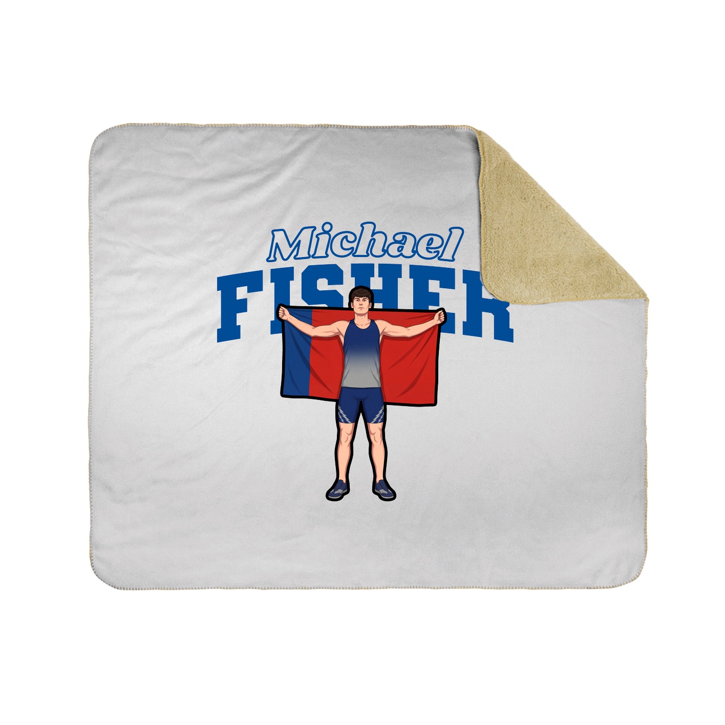 Throw Blanket — Name Arch in White