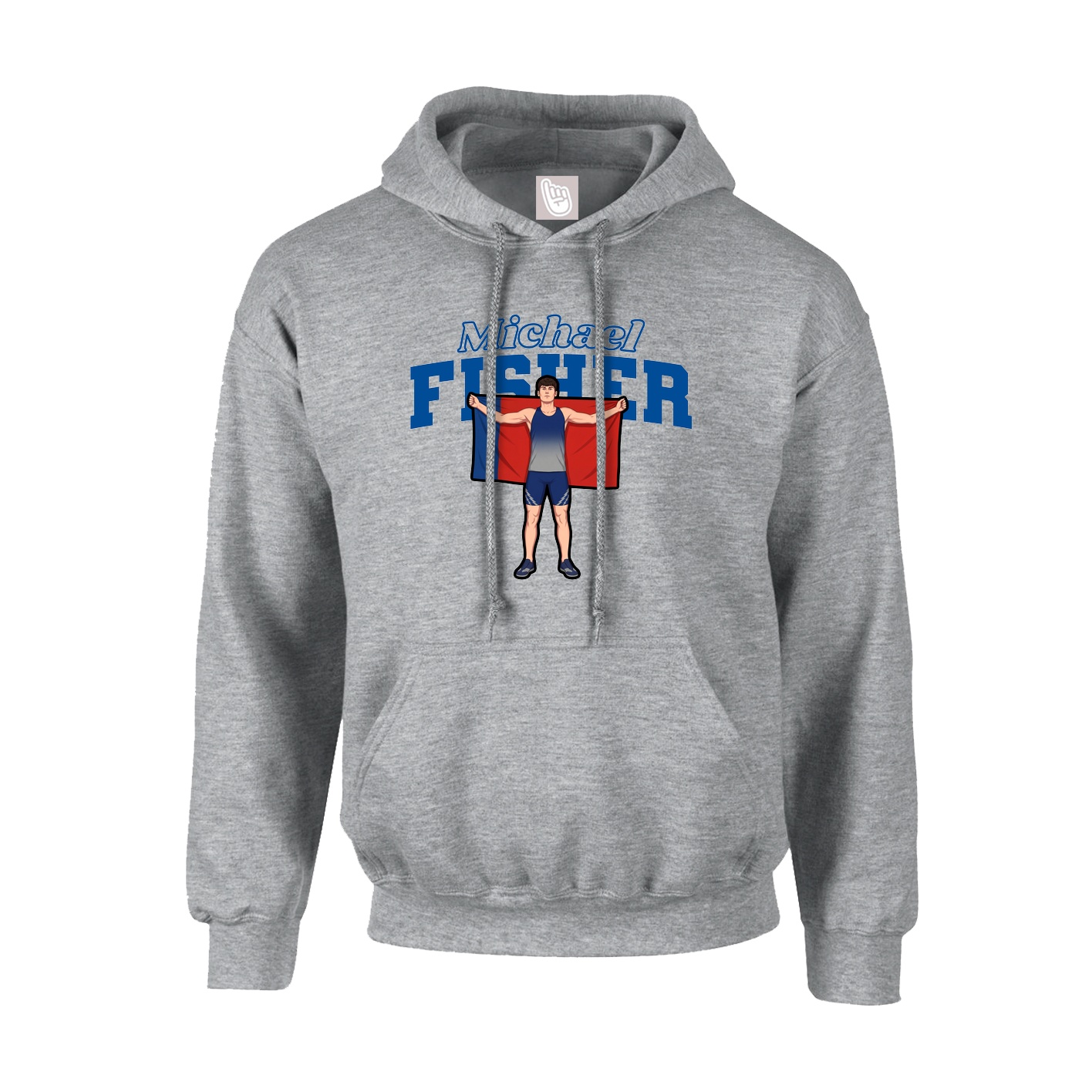 Hoodie — Name Arch in Grey