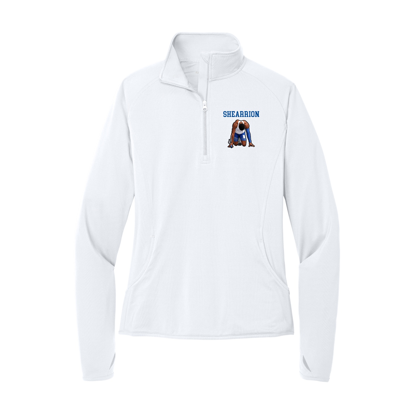 Women's Q-Zip Pullover — Shirsey in White