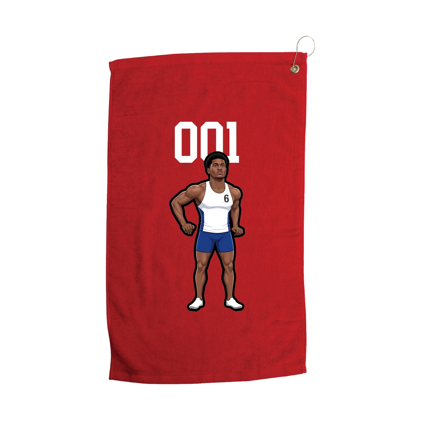Golf Towel — Number Top in Red