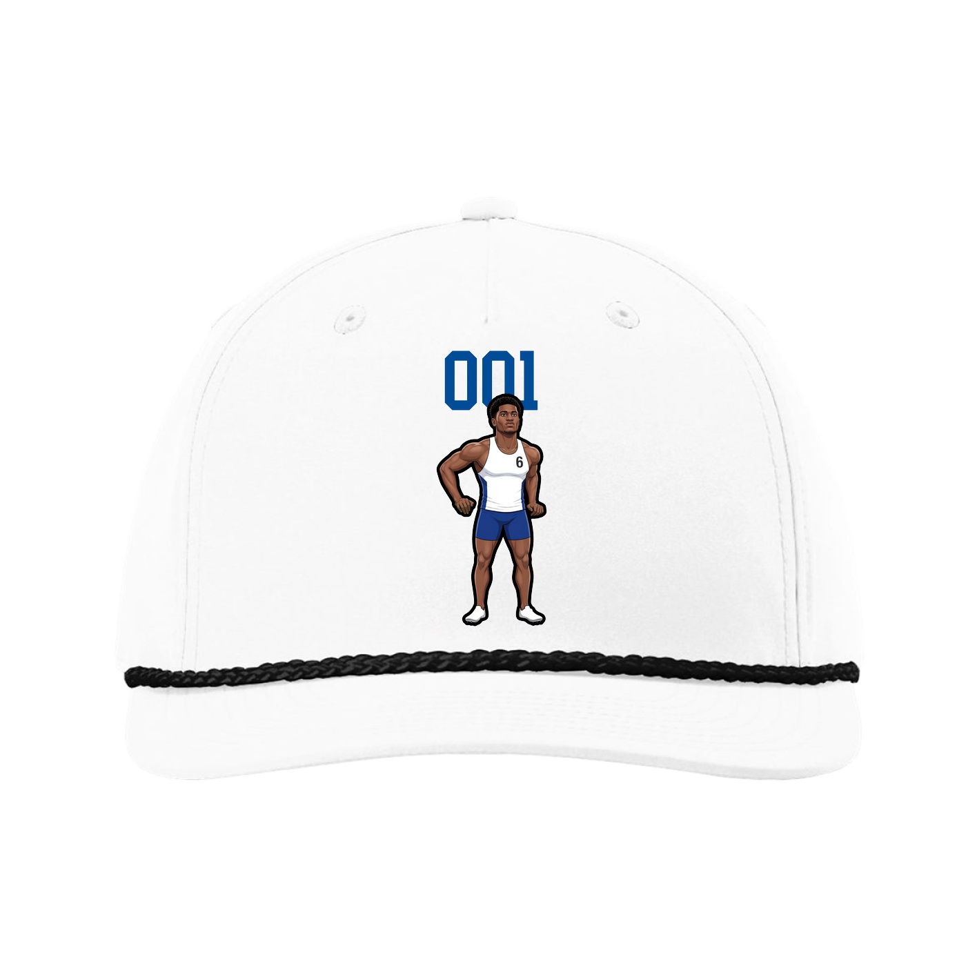 Five-Panel Classic Rope Cap — Number Top in White