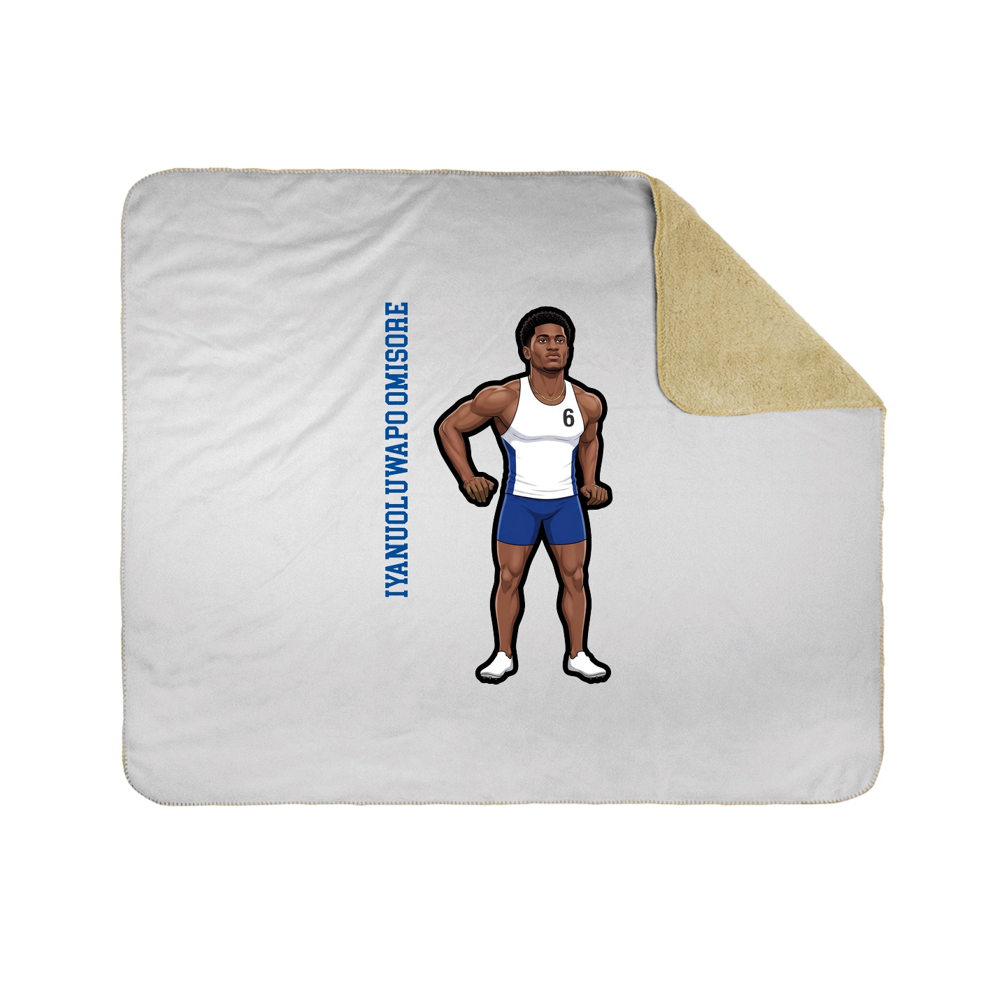 Throw Blanket — Name Vertical in White