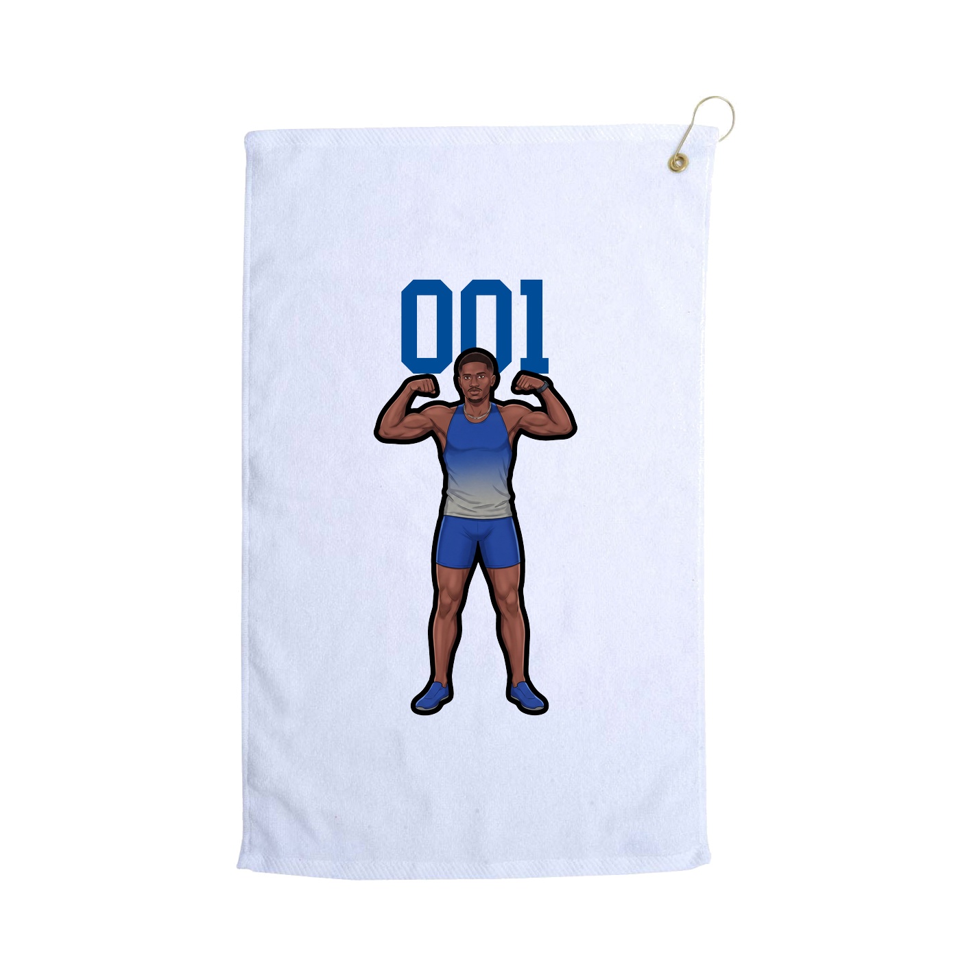 Golf Towel — Number Top in White