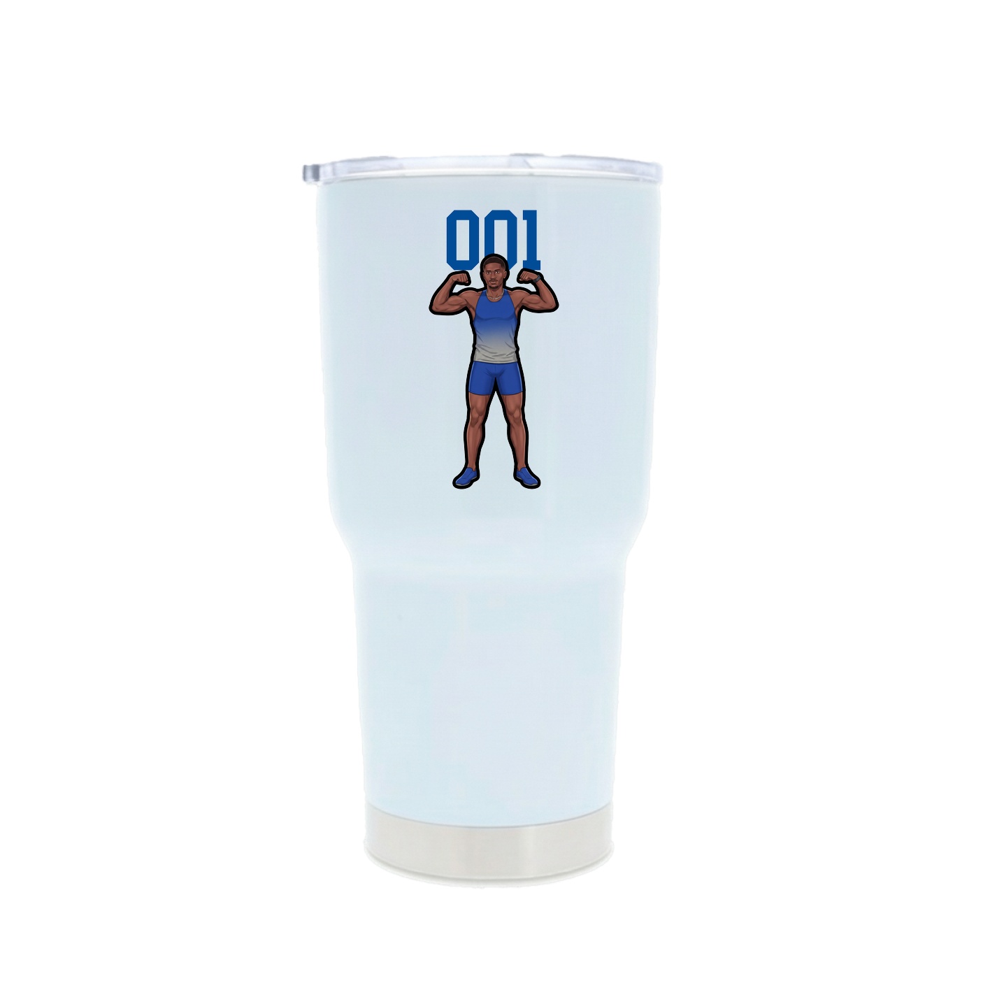 30oz Stainless Steel Tumbler — Number Top in White