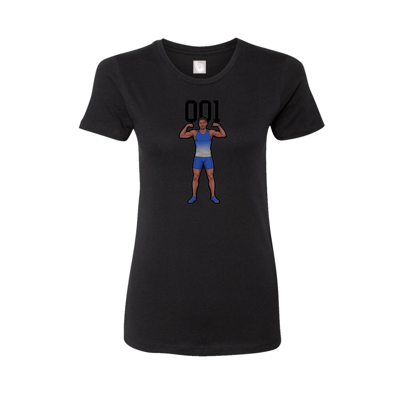 Fitted Women's Tee — Number Top in Black