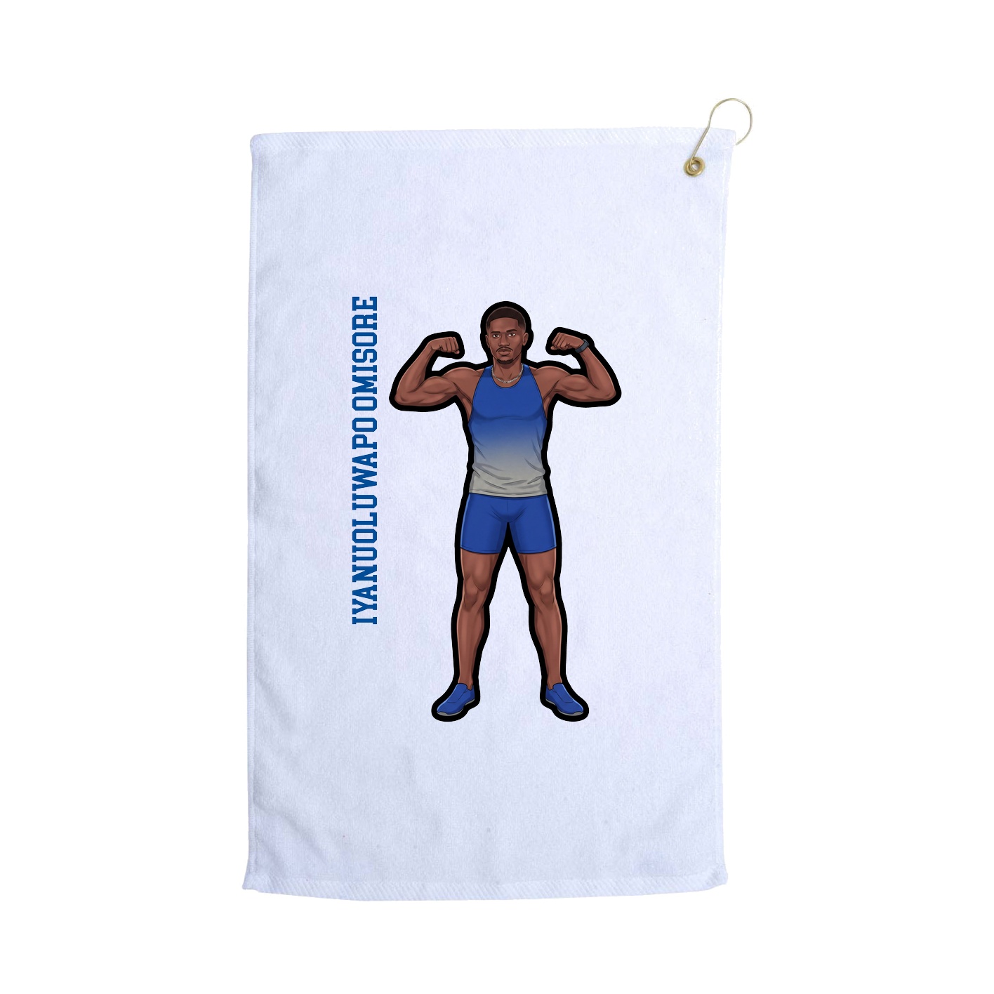 Golf Towel — Name Vertical in White