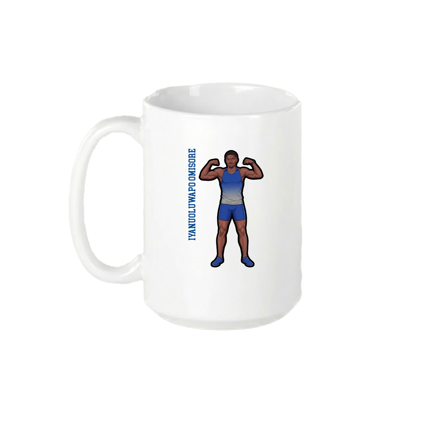15oz Coffee Mug — Name Vertical in White