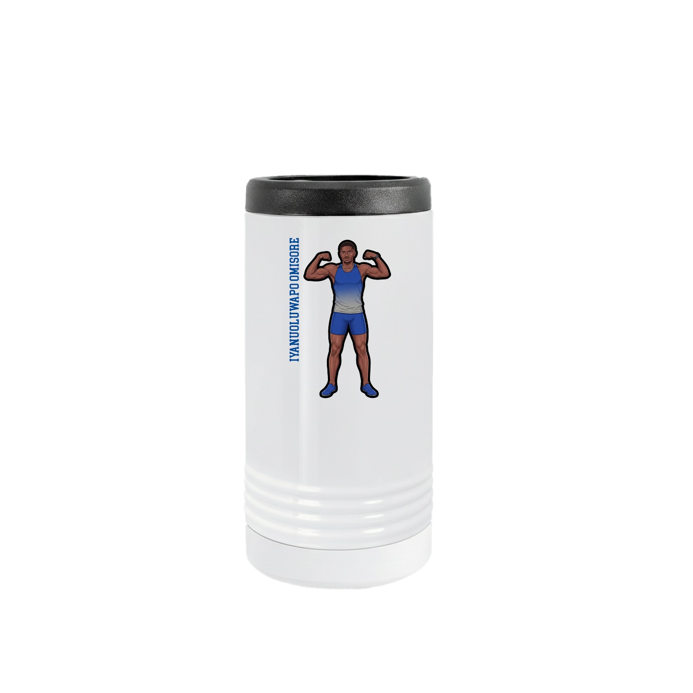Slim Beverage Holder — Name Vertical in White