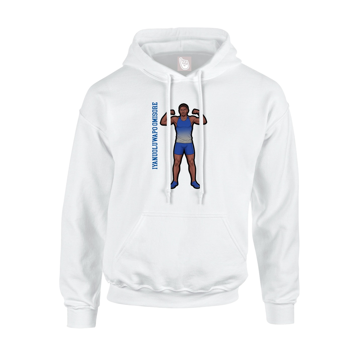 Hoodie — Name Vertical in White
