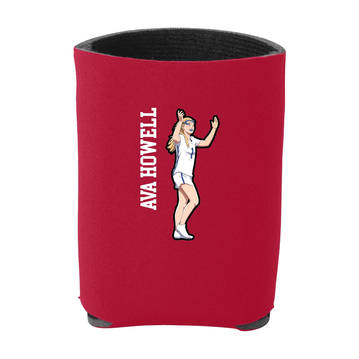 Can Holder — Name Vertical in Red