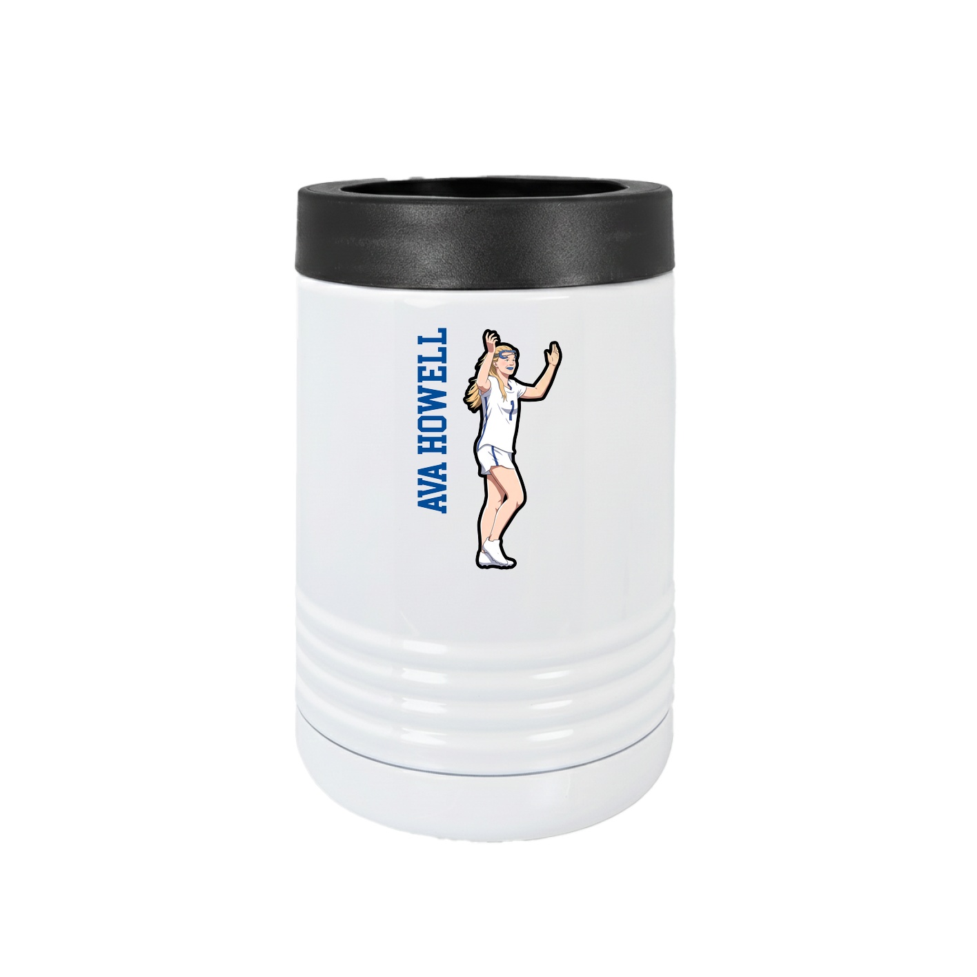 Beverage Holder — Name Vertical in White
