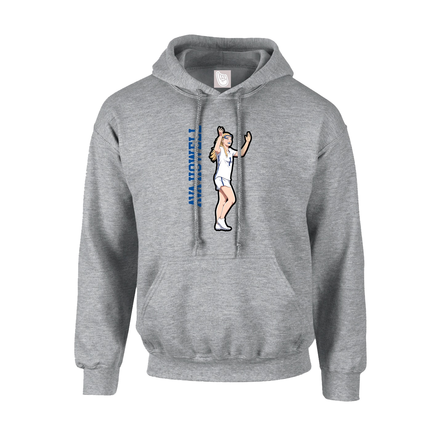 Hoodie — Name Vertical in Grey