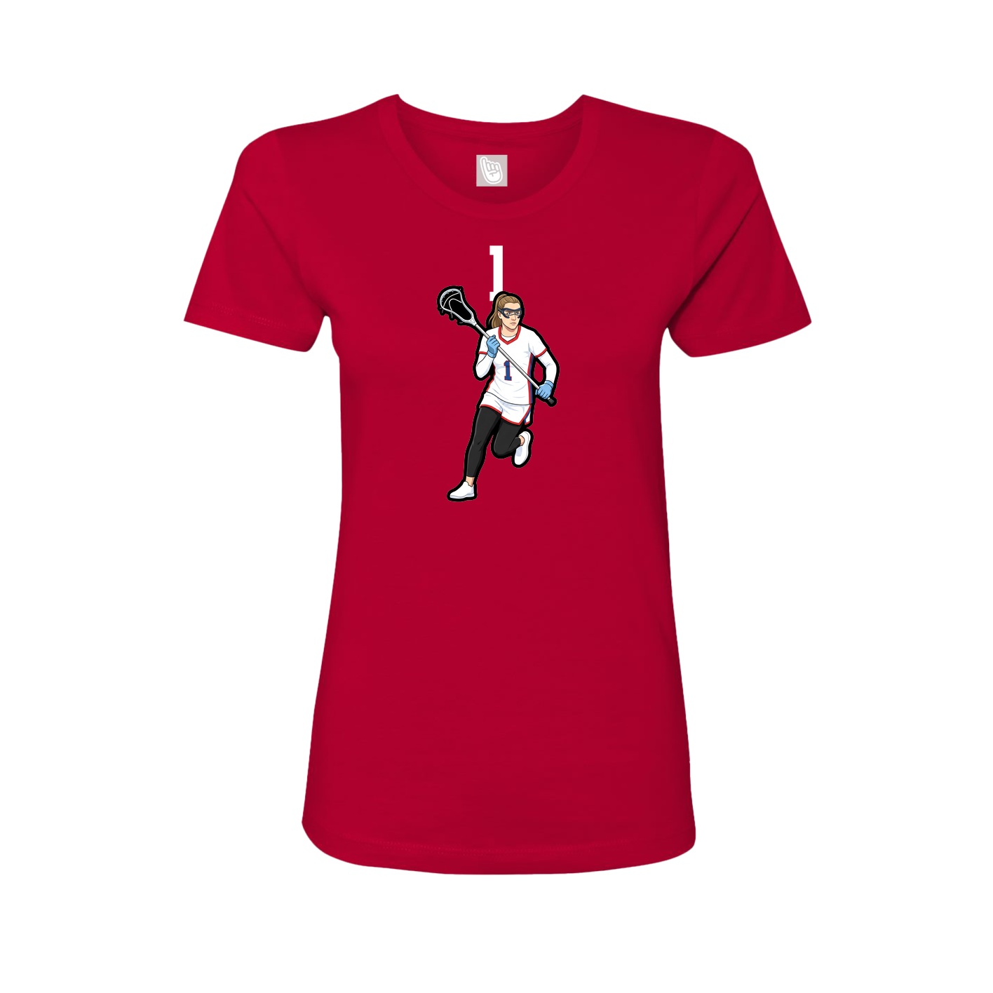 Fitted Women's Tee — Number Top in Red