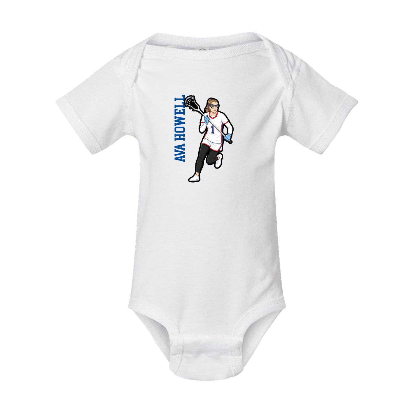Baby Onesie — Name Vertical in White