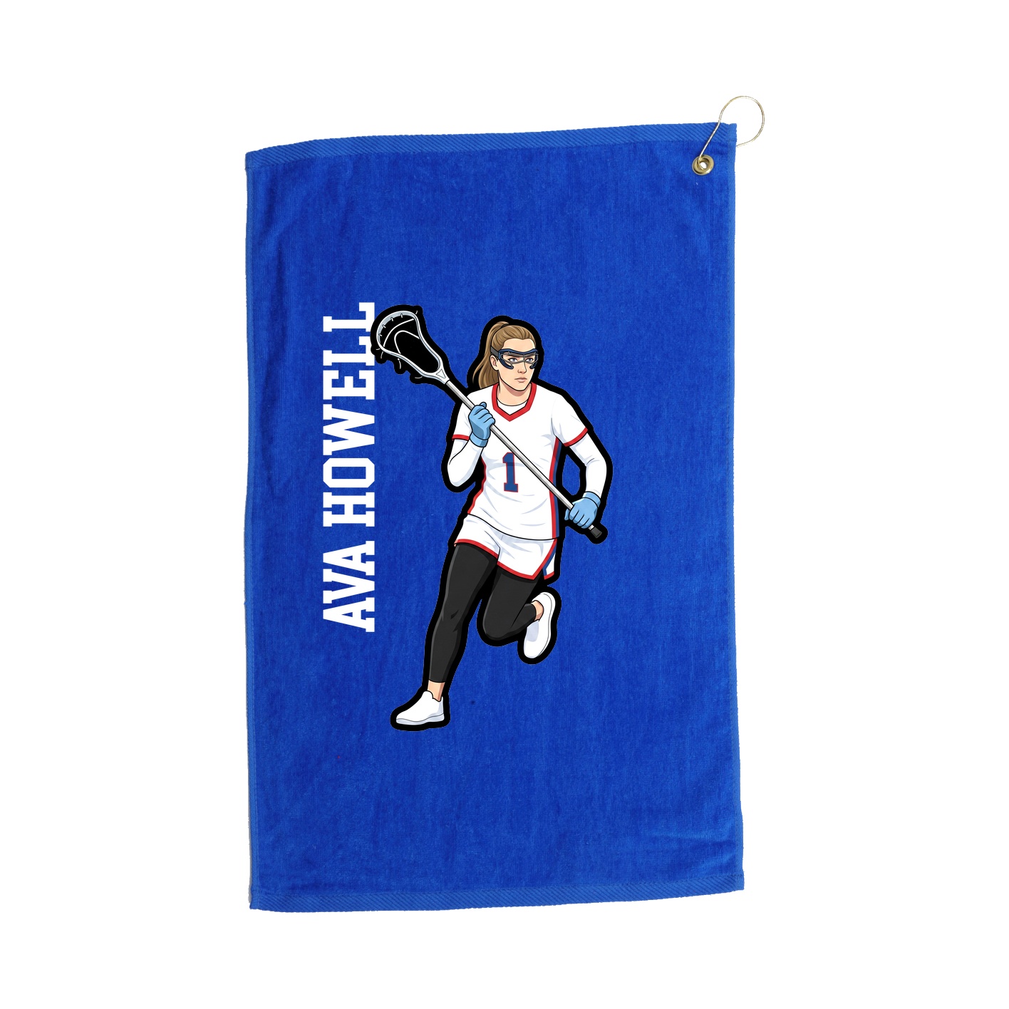 Golf Towel — Name Vertical in Royal