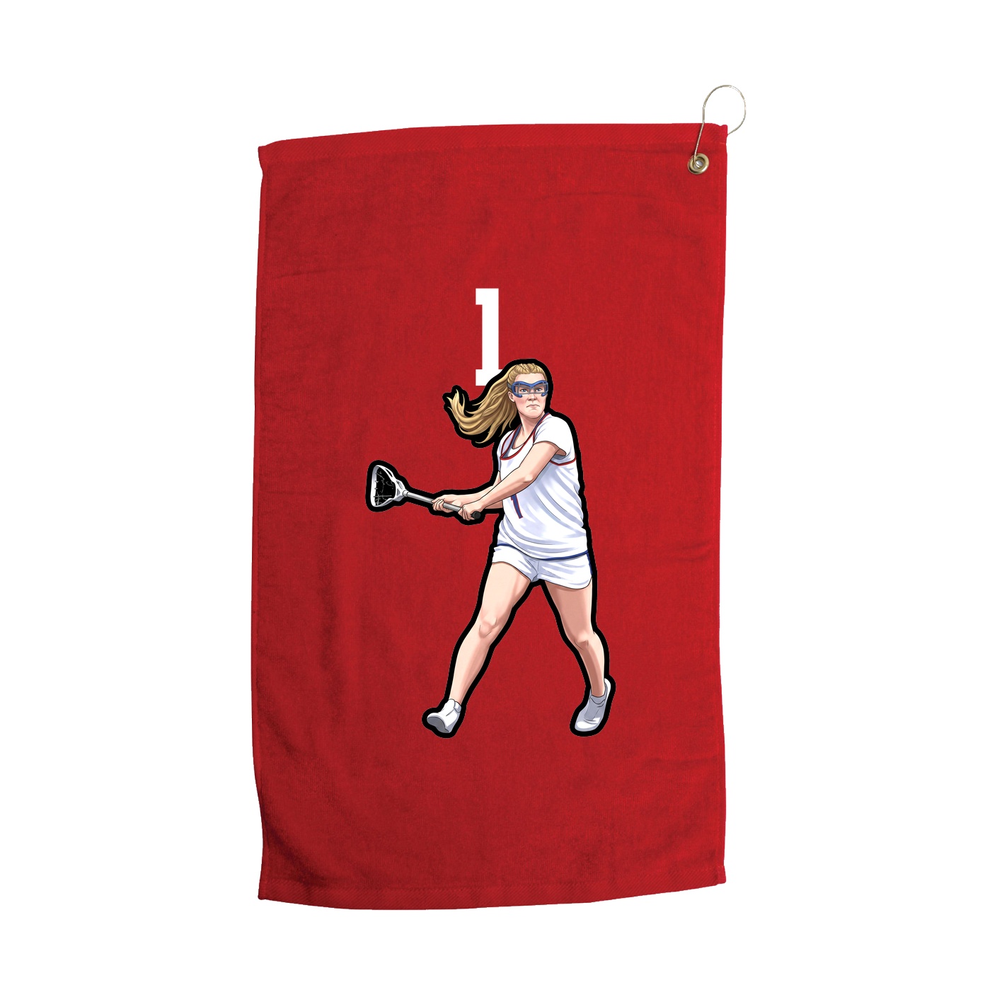 Golf Towel — Number Top in Red