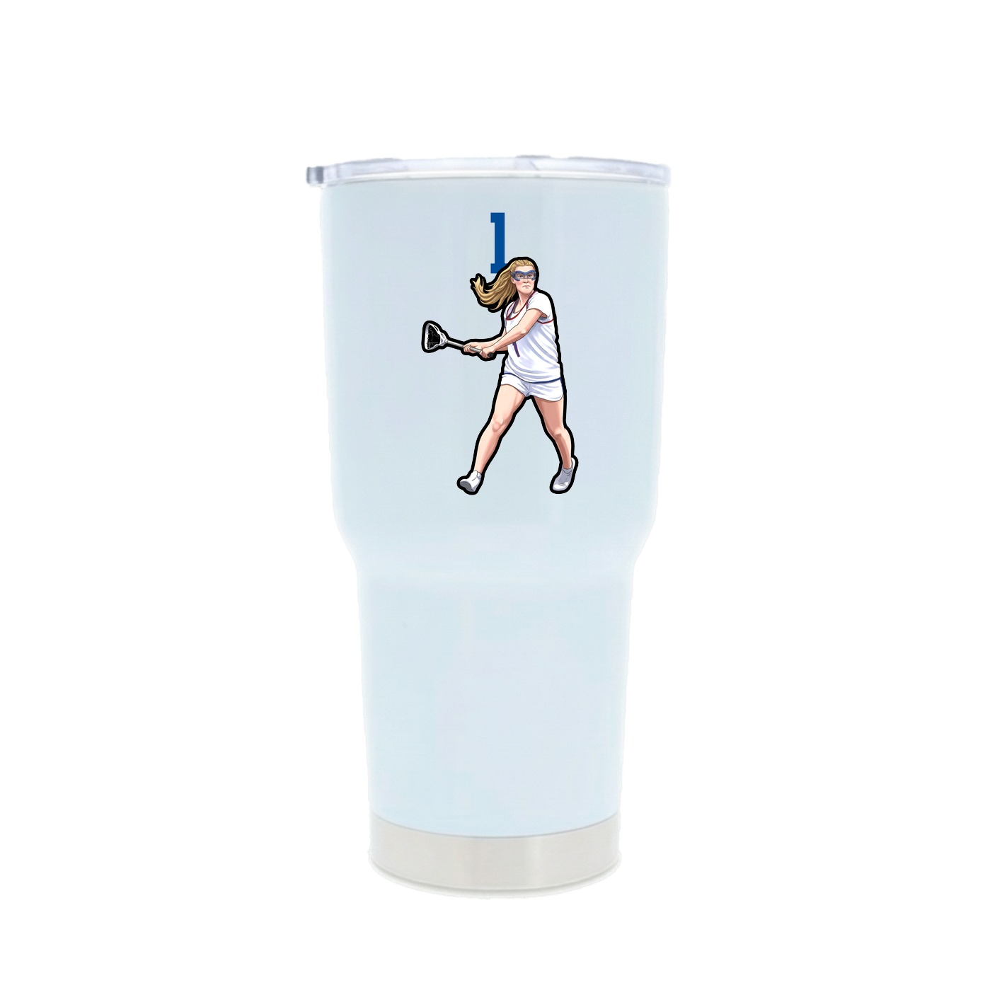 30oz Stainless Steel Tumbler — Number Top in White