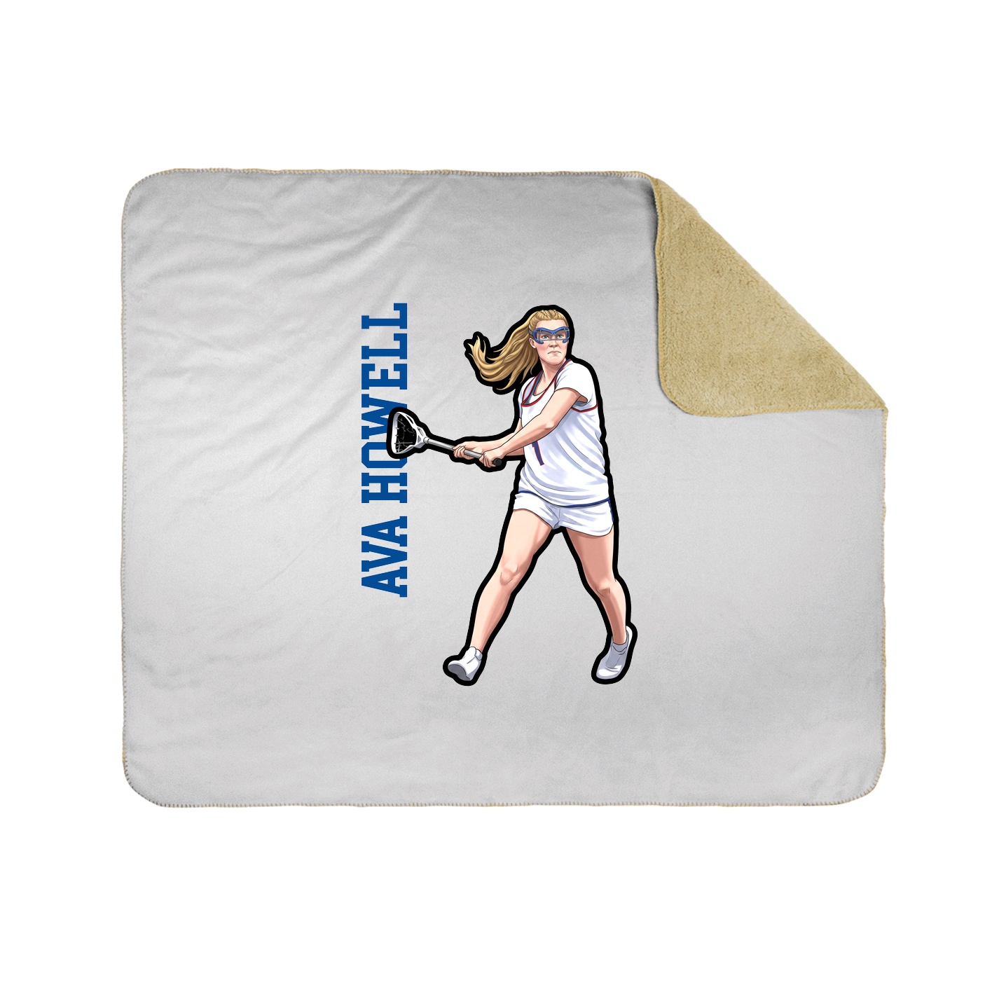 Throw Blanket — Name Vertical in White