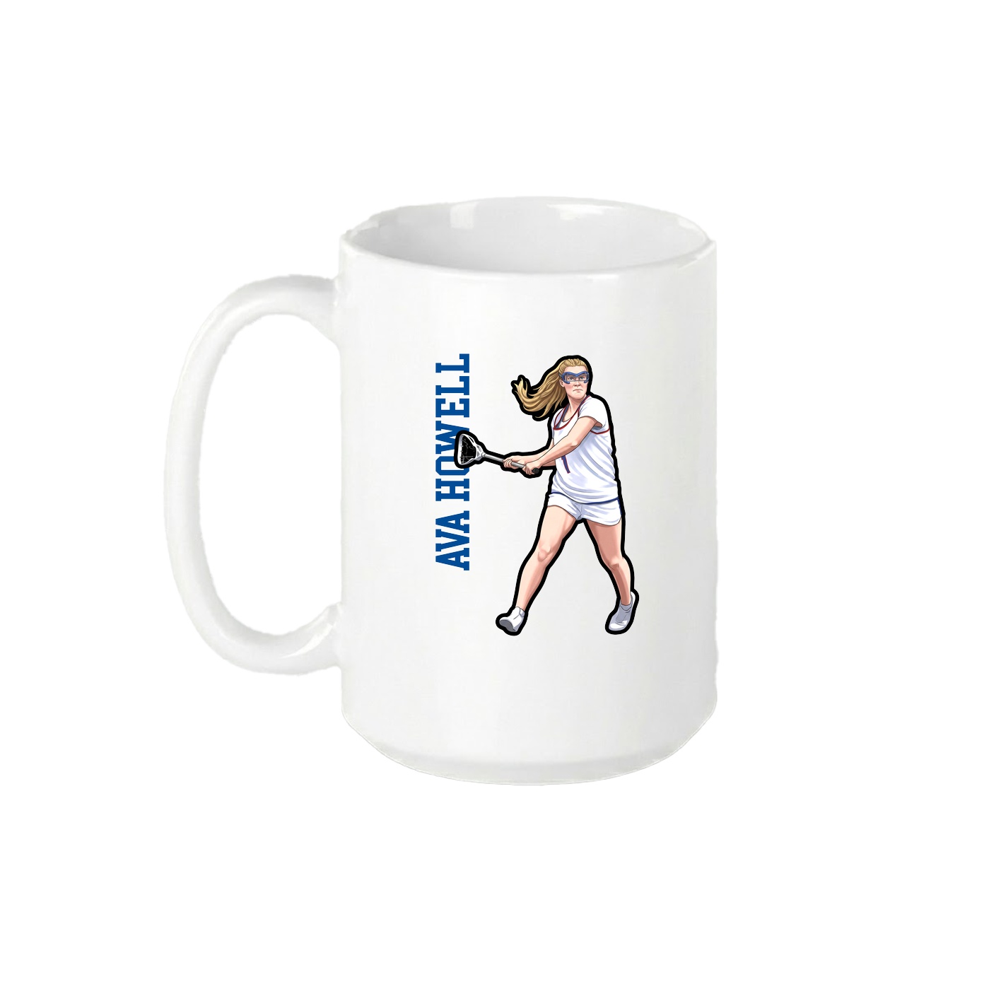 15oz Coffee Mug — Name Vertical in White