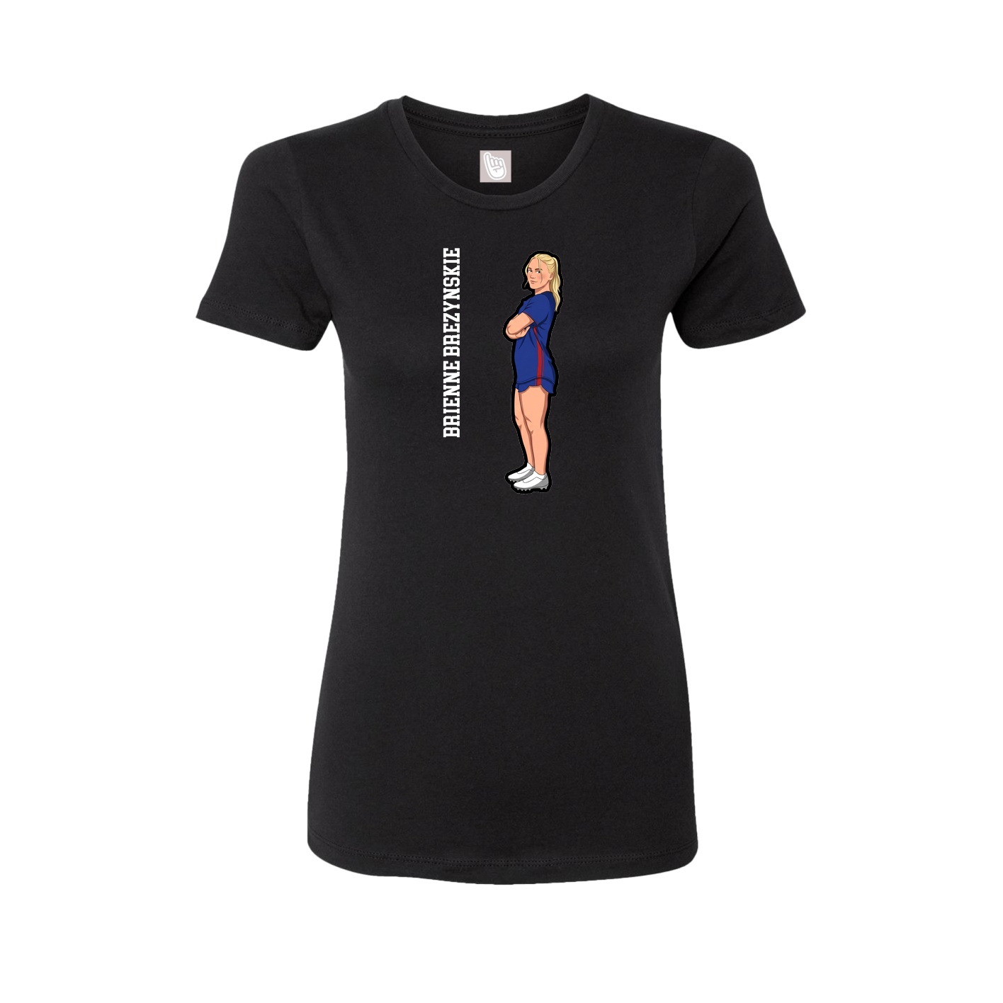 Fitted Women's Tee — Name Vertical in Black