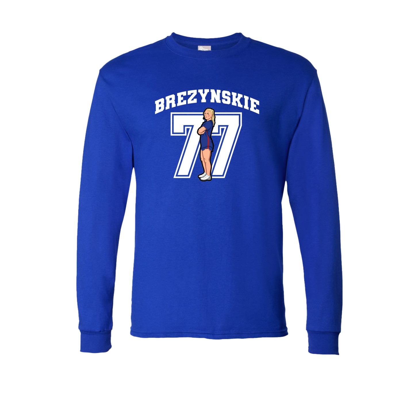 Long Sleeve Tee — Number in Royal