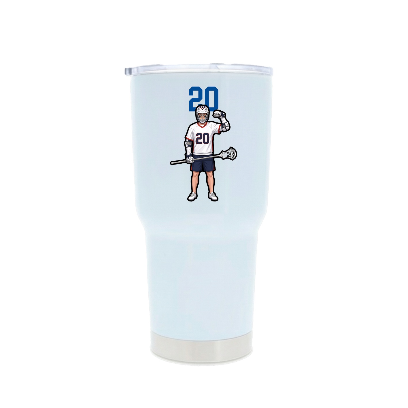 30oz Stainless Steel Tumbler — Number Top in White