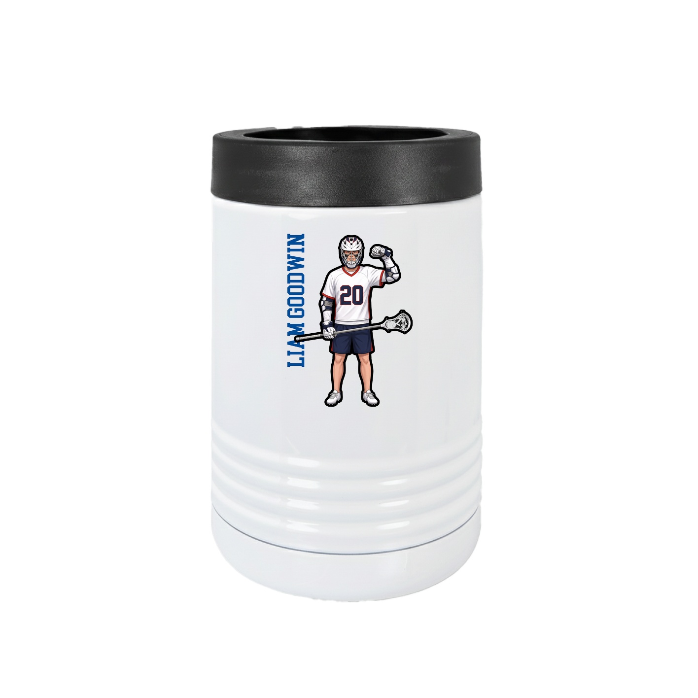 Beverage Holder — Name Vertical in White