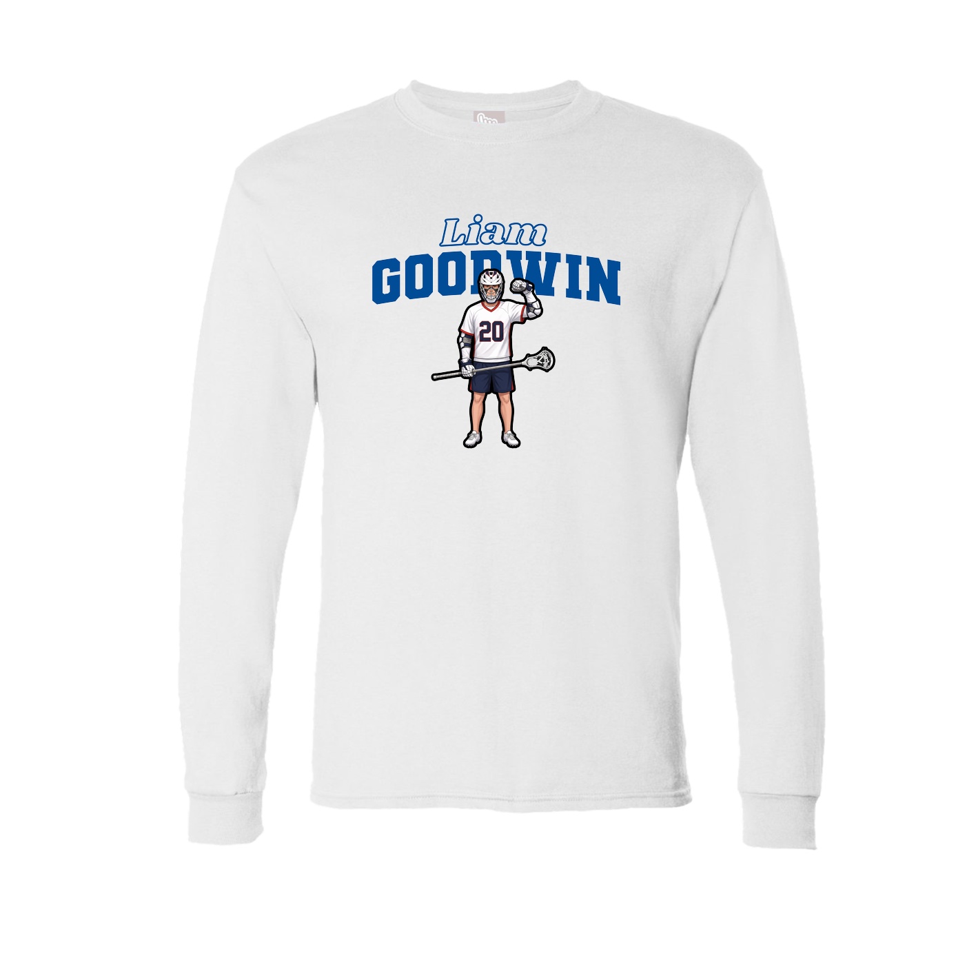 Long Sleeve Tee — Name Arch in White