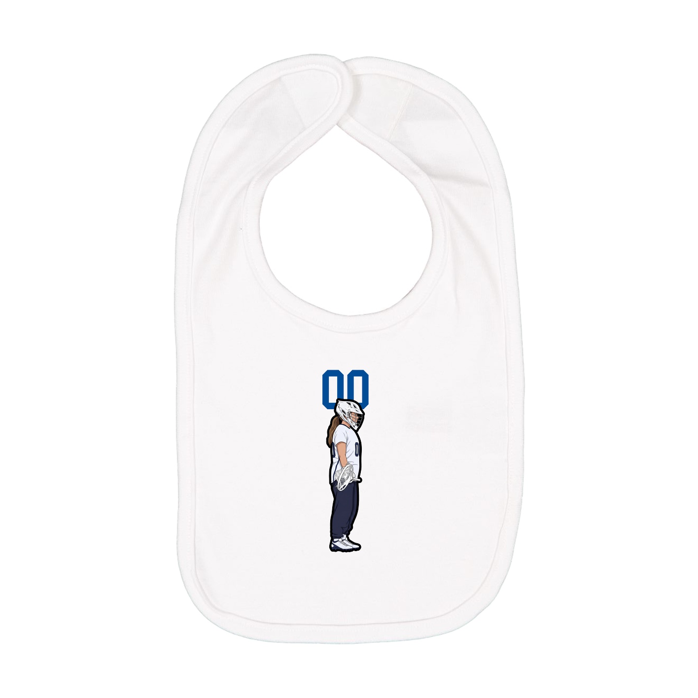 Infant Bib — Number Top in White