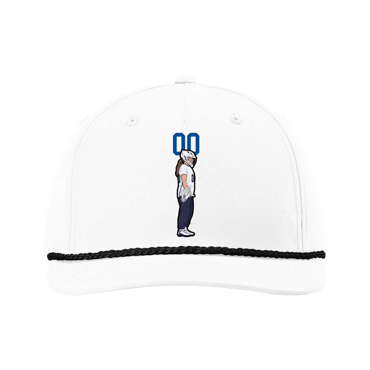 Five-Panel Classic Rope Cap — Number Top in White