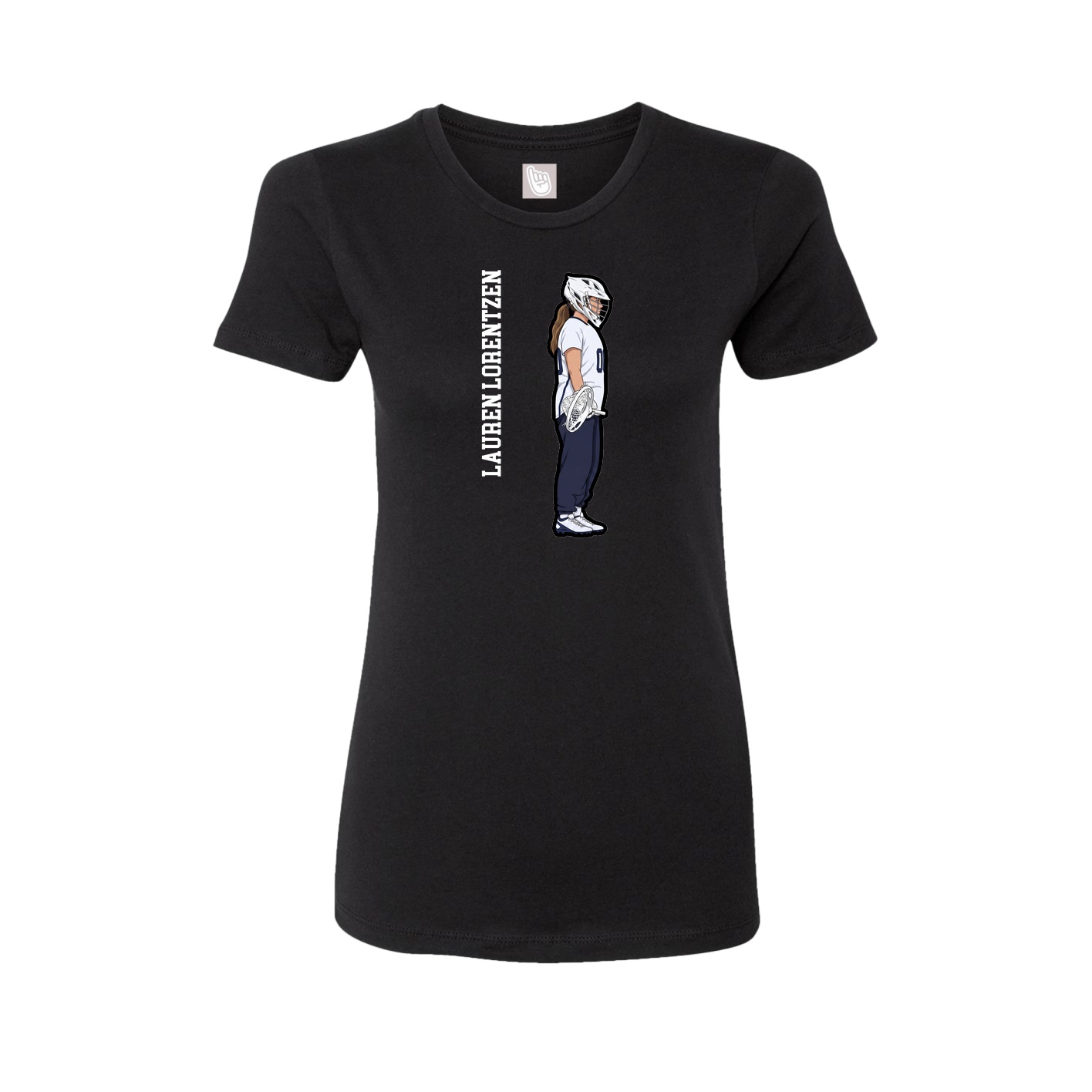 Fitted Women's Tee — Name Vertical in Black