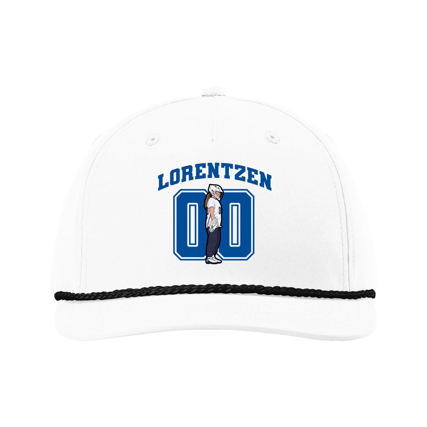 Five-Panel Classic Rope Cap — Number in White