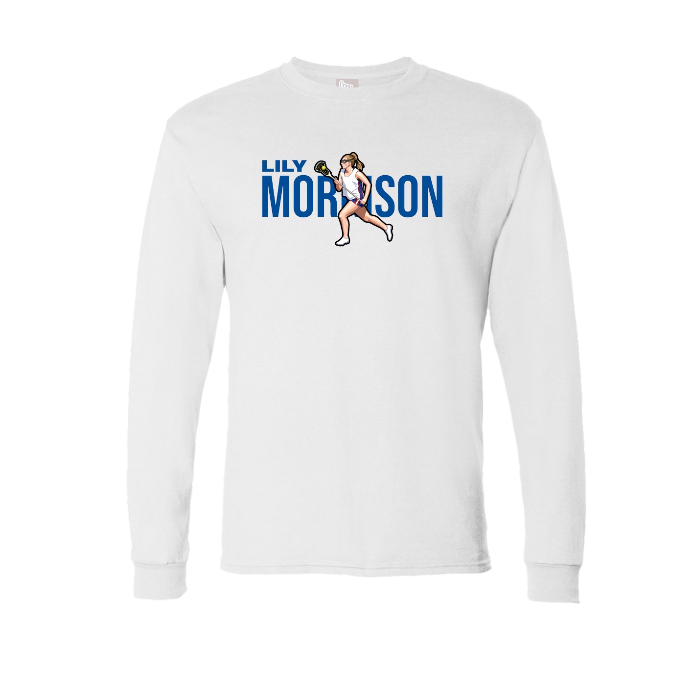 Long Sleeve Tee — Player Name in White
