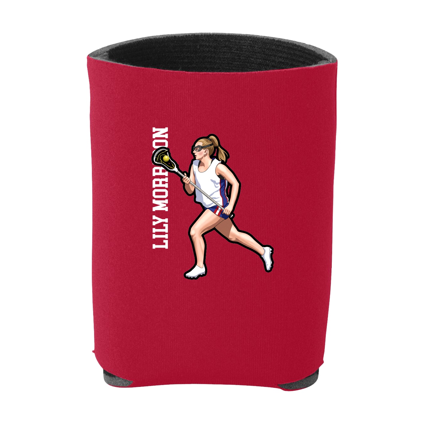 Can Holder — Name Vertical in Red