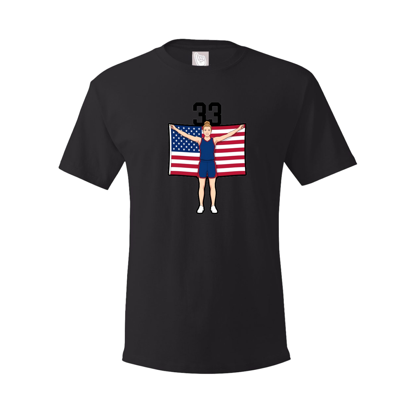 Youth Tee — Number Top in Black