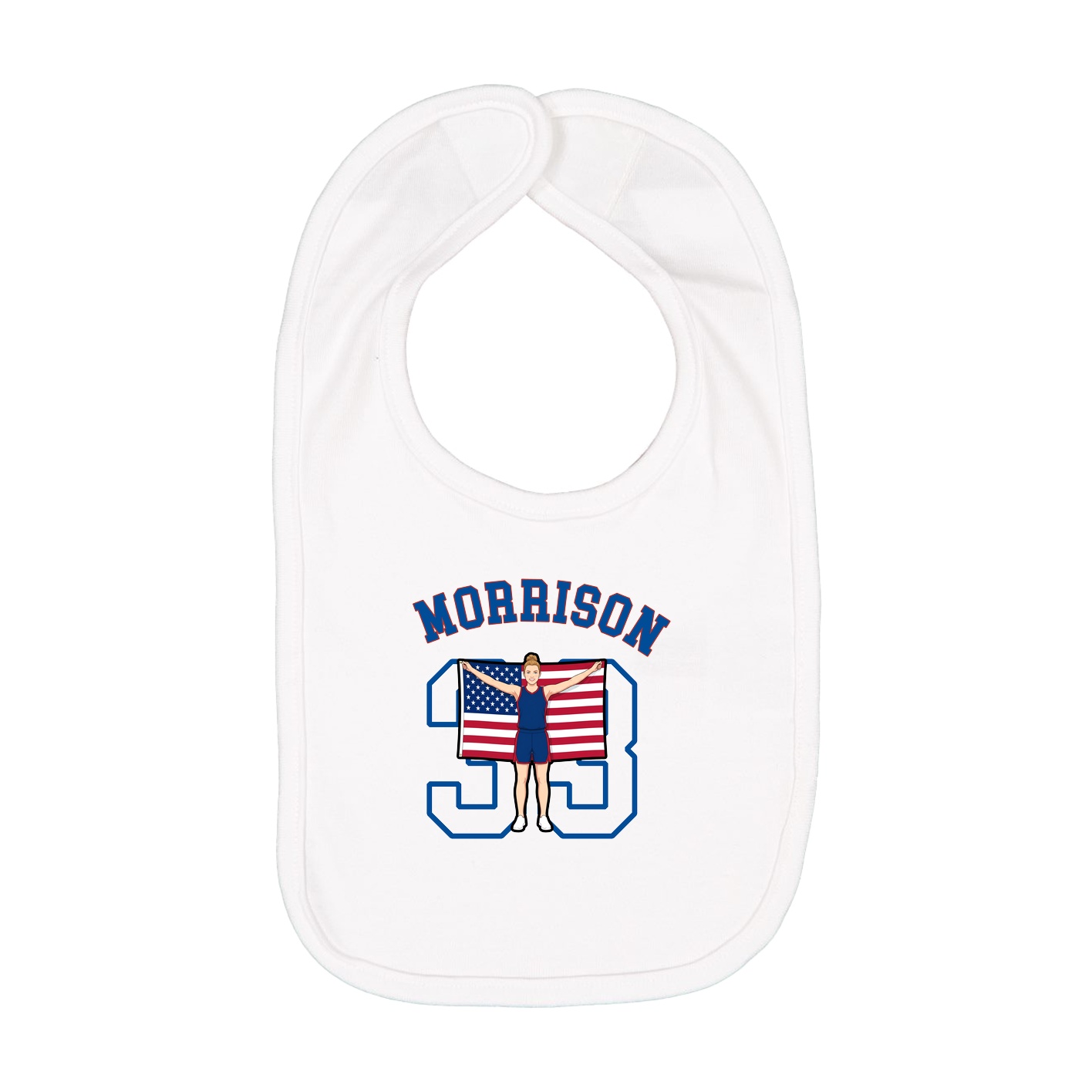 Infant Bib — Shirsey Arch in White