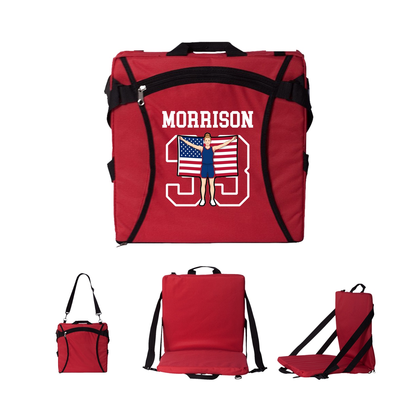 Folding Stadium Seat — Shirsey in Red