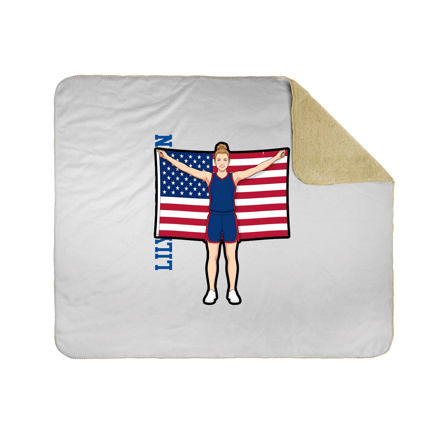 Throw Blanket — Name Vertical in White