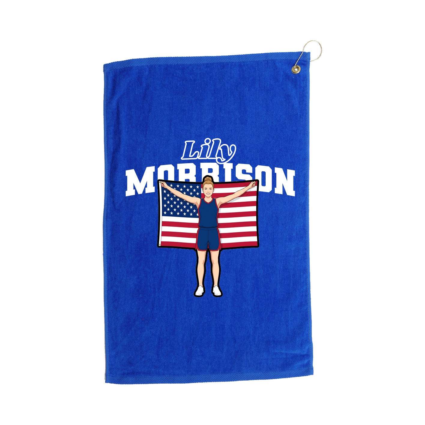 Golf Towel — Name Arch in Royal