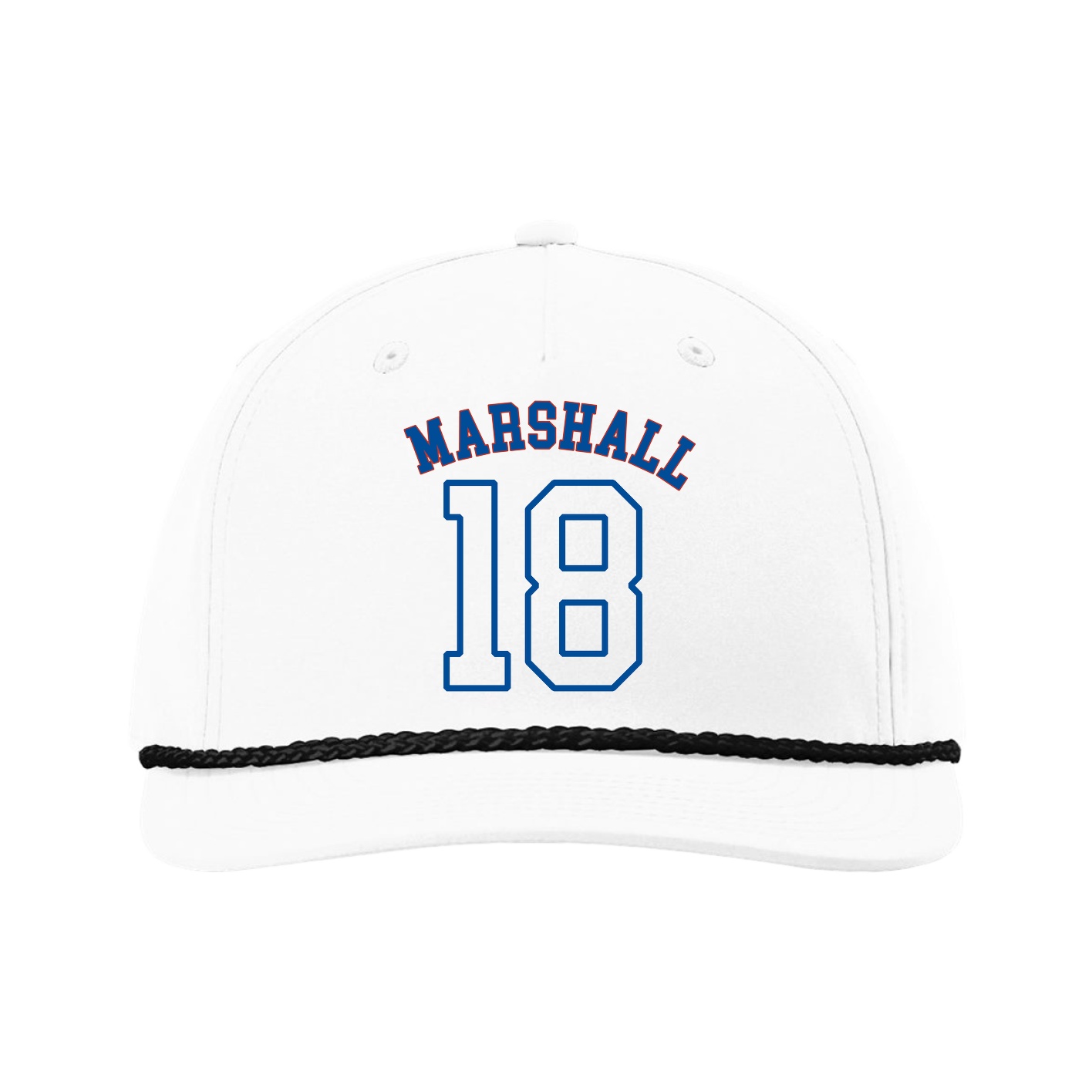 Five-Panel Classic Rope Cap — Shirsey Arch in White