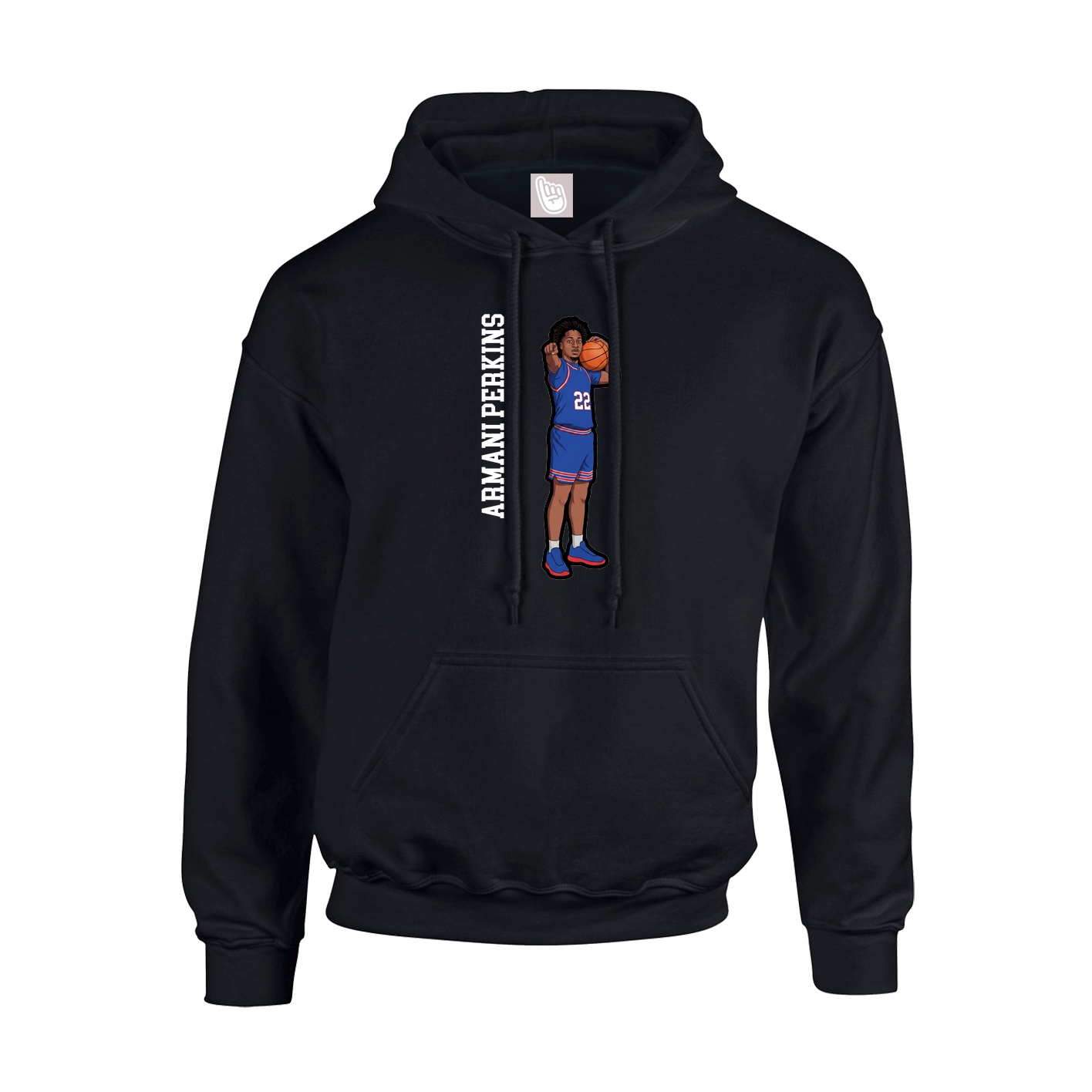 Youth Hoodie — Name Vertical in Black