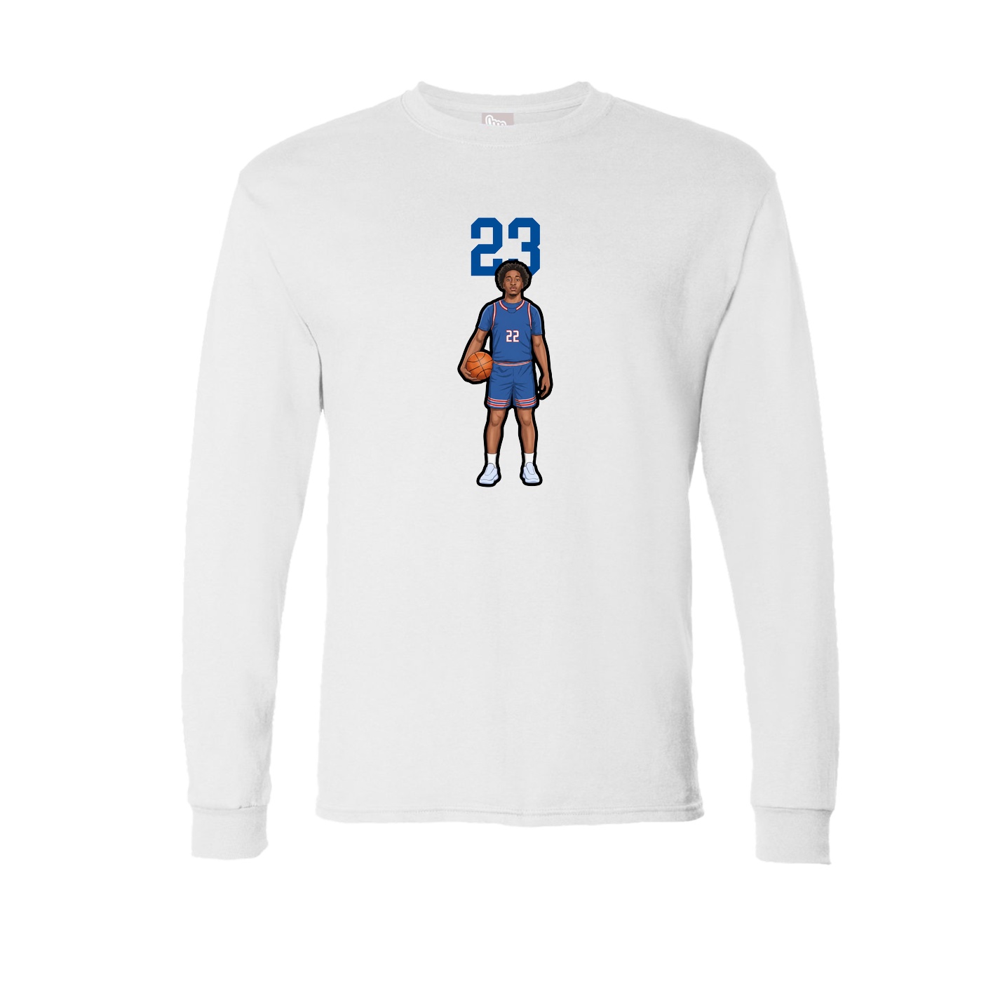 Long Sleeve Tee — Number Top in White