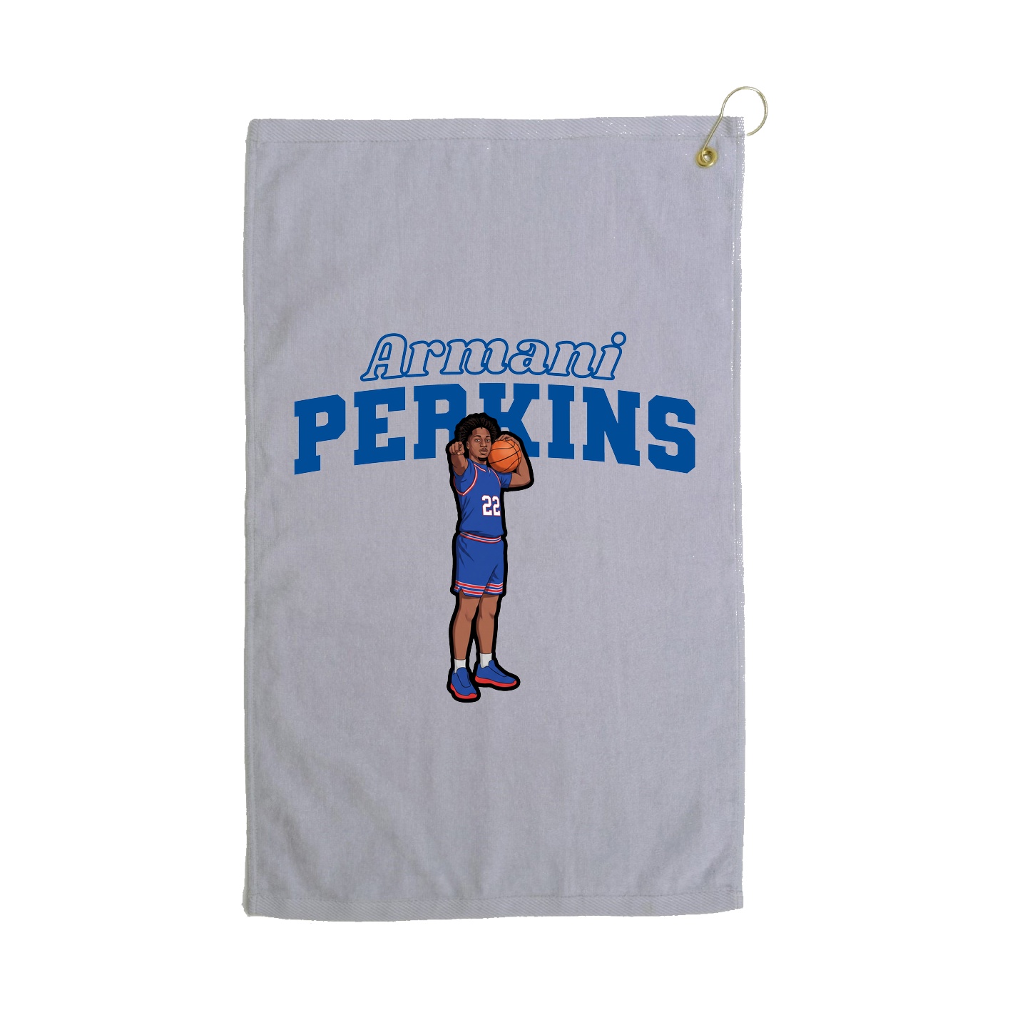 Golf Towel — Name Arch in Grey