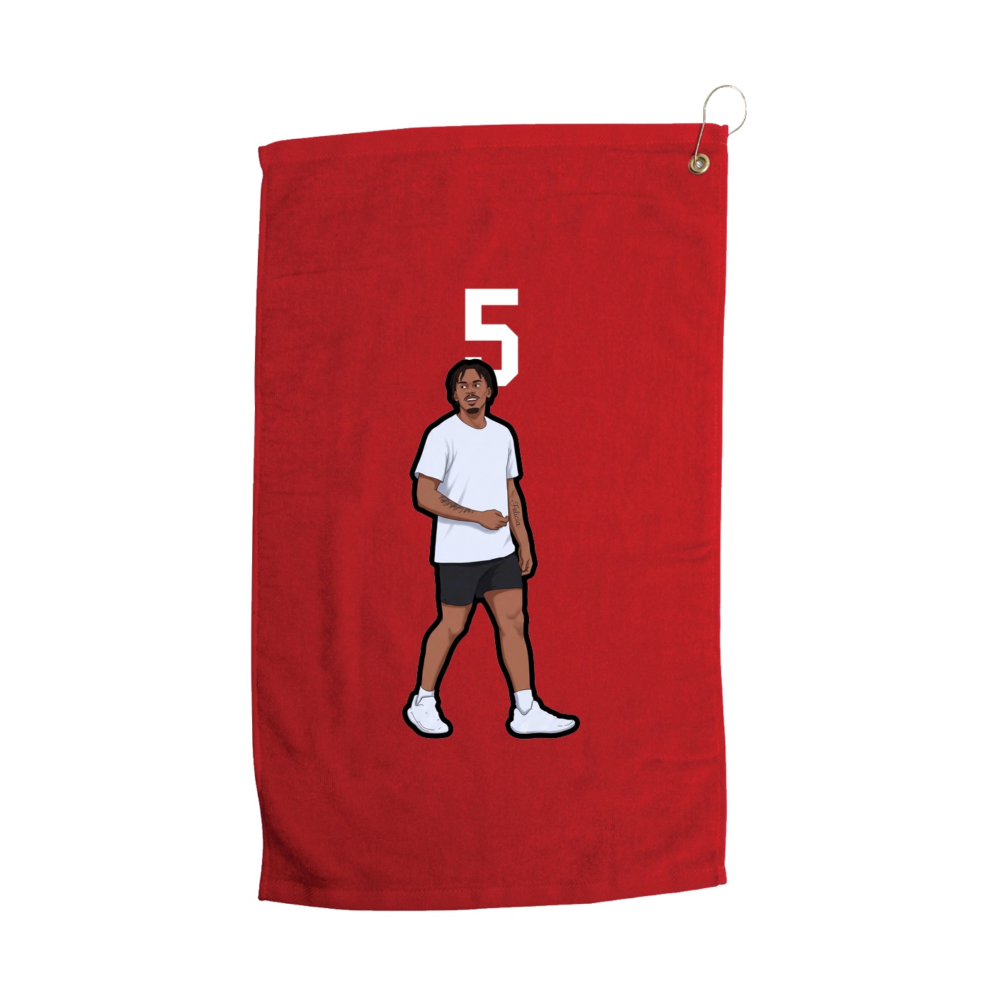 Golf Towel — Number Top in Red