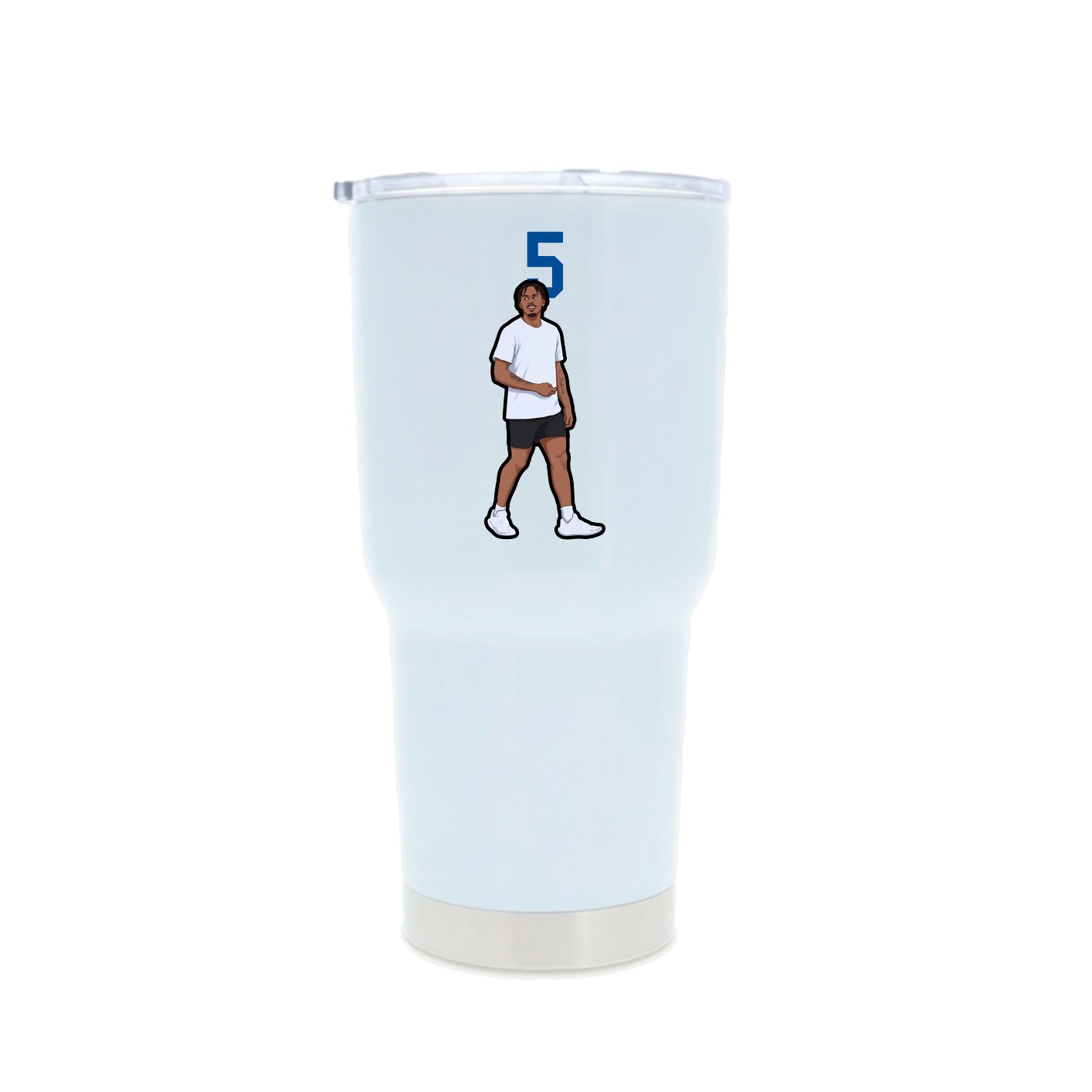 30oz Stainless Steel Tumbler — Number Top in White