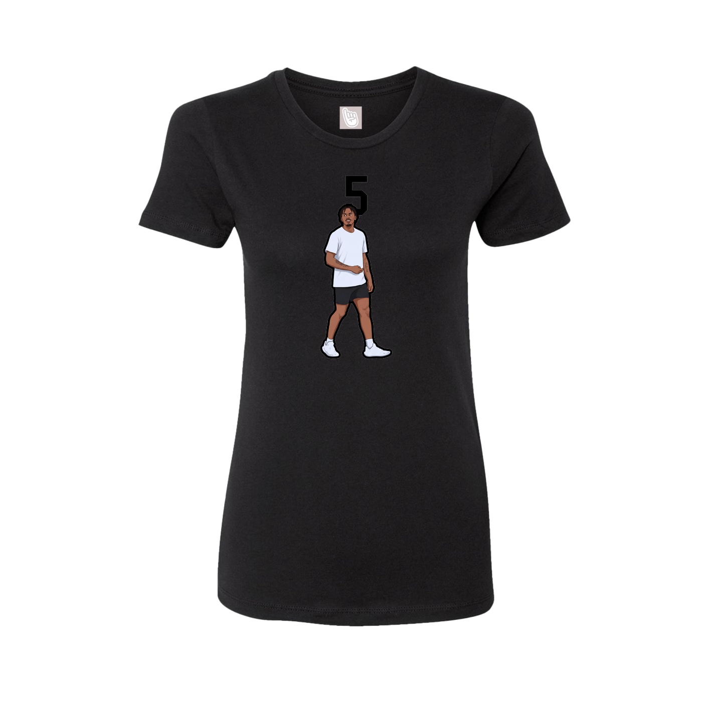 Fitted Women's Tee — Number Top in Black