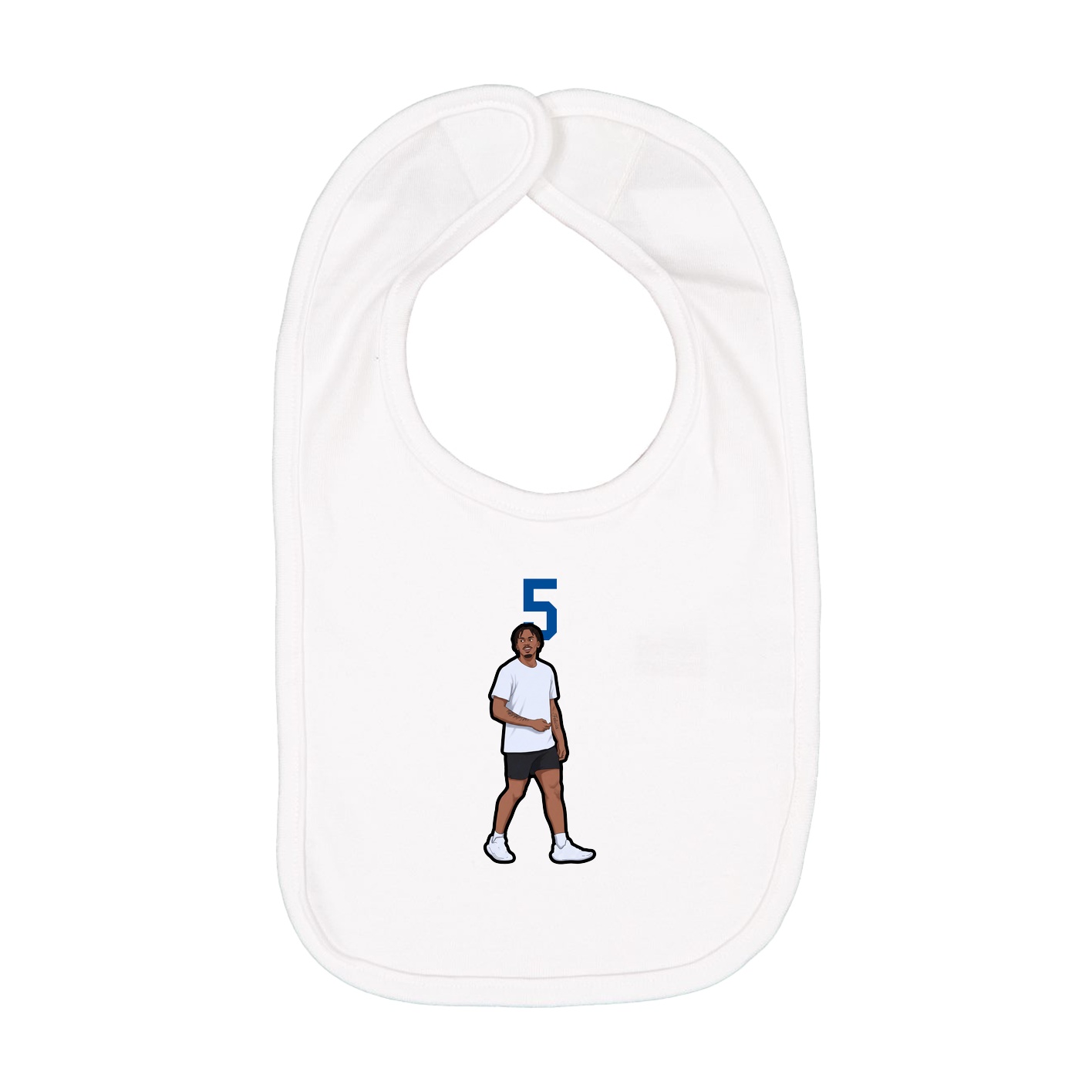 Infant Bib — Number Top in White