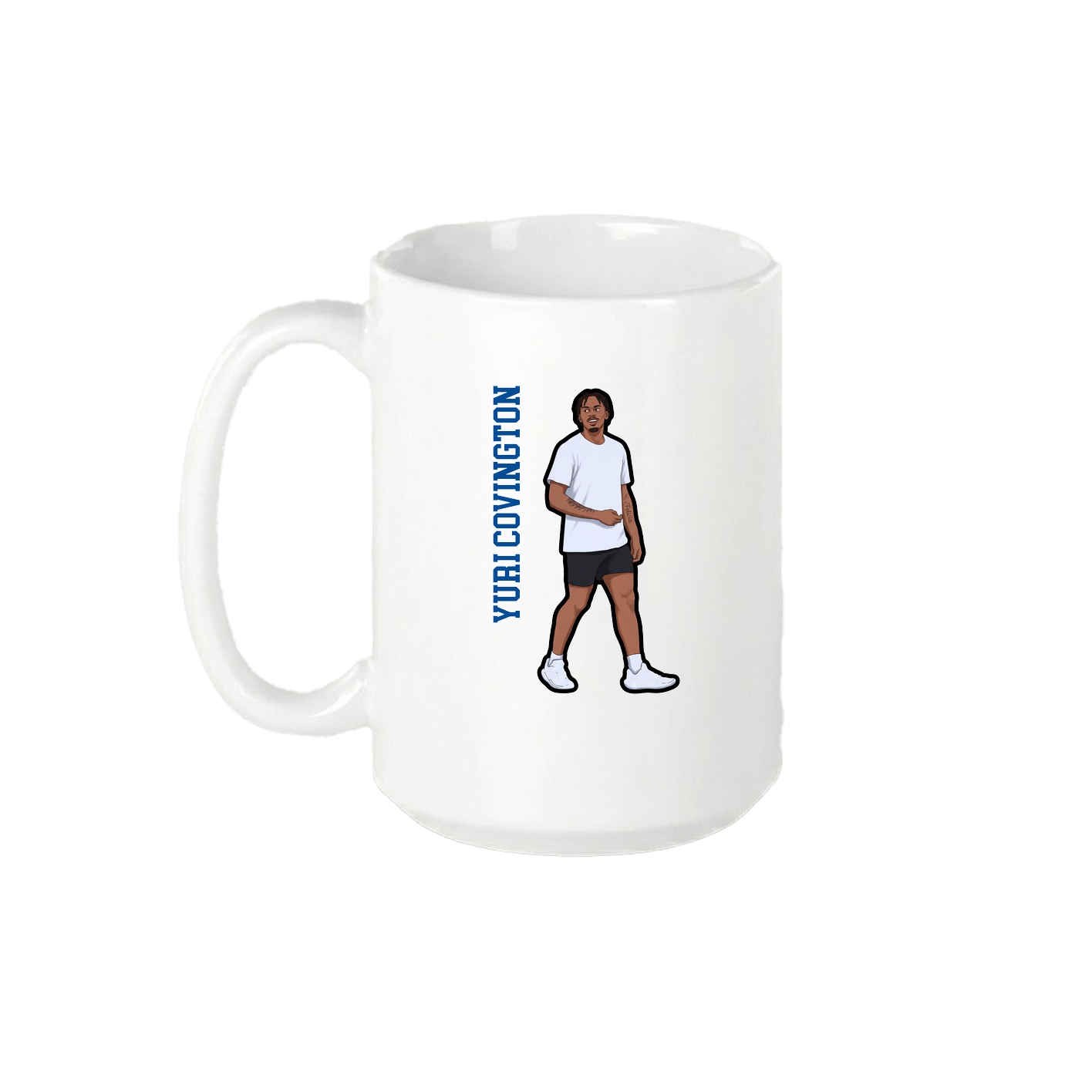 15oz Coffee Mug — Name Vertical in White