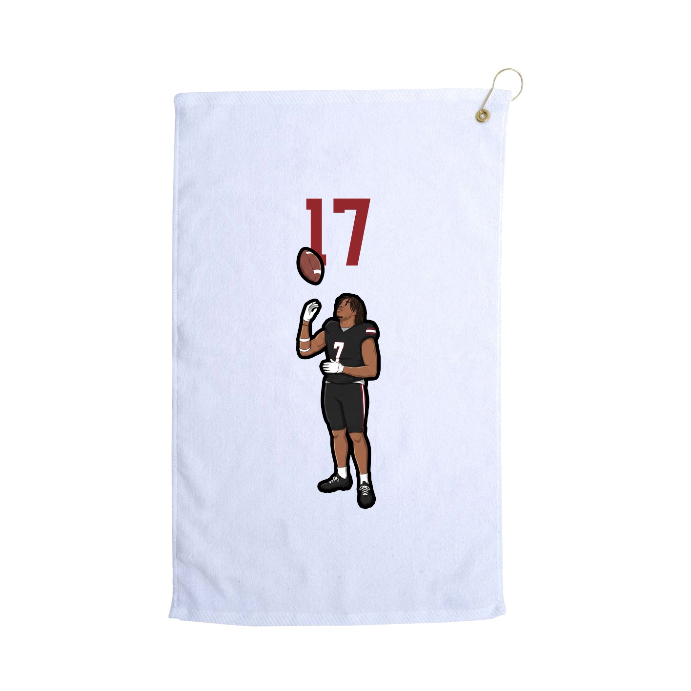 Golf Towel — Number Top in White