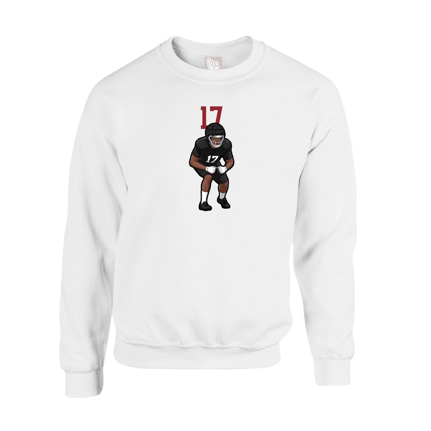 Fleece Crew — Number Top in White